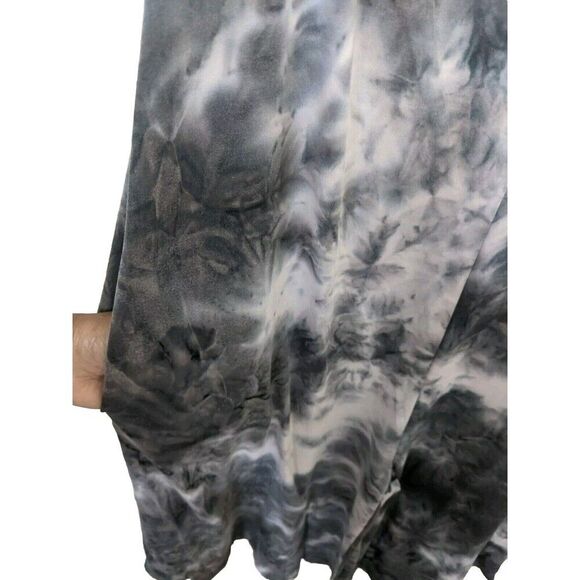 J VALDI Jumpsuit Tie-Dyed Print Flowy Cropped Charcoal Gray Cover Up Large - Picture 9 of 13